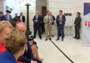 Mike Huckabee speaks at October 7 remembrance ceremony in Little Rock